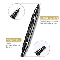RenhuangFuxi Eyeliner Stamp, Heart/Star/Moon/Flower Waterproof Liquid Eyeliner Pen, Long-Lasting, Black