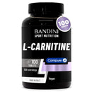BANDINI Bandini® L-CARNITINE Carnipure® | 100 Vegan Tablets 100 Days | High Strength L Carnitine Tartrate Supplement | Reduces Tiredness & Fatigue | Energy & Metabolism Support | Pre-Workout Formula 1000mg