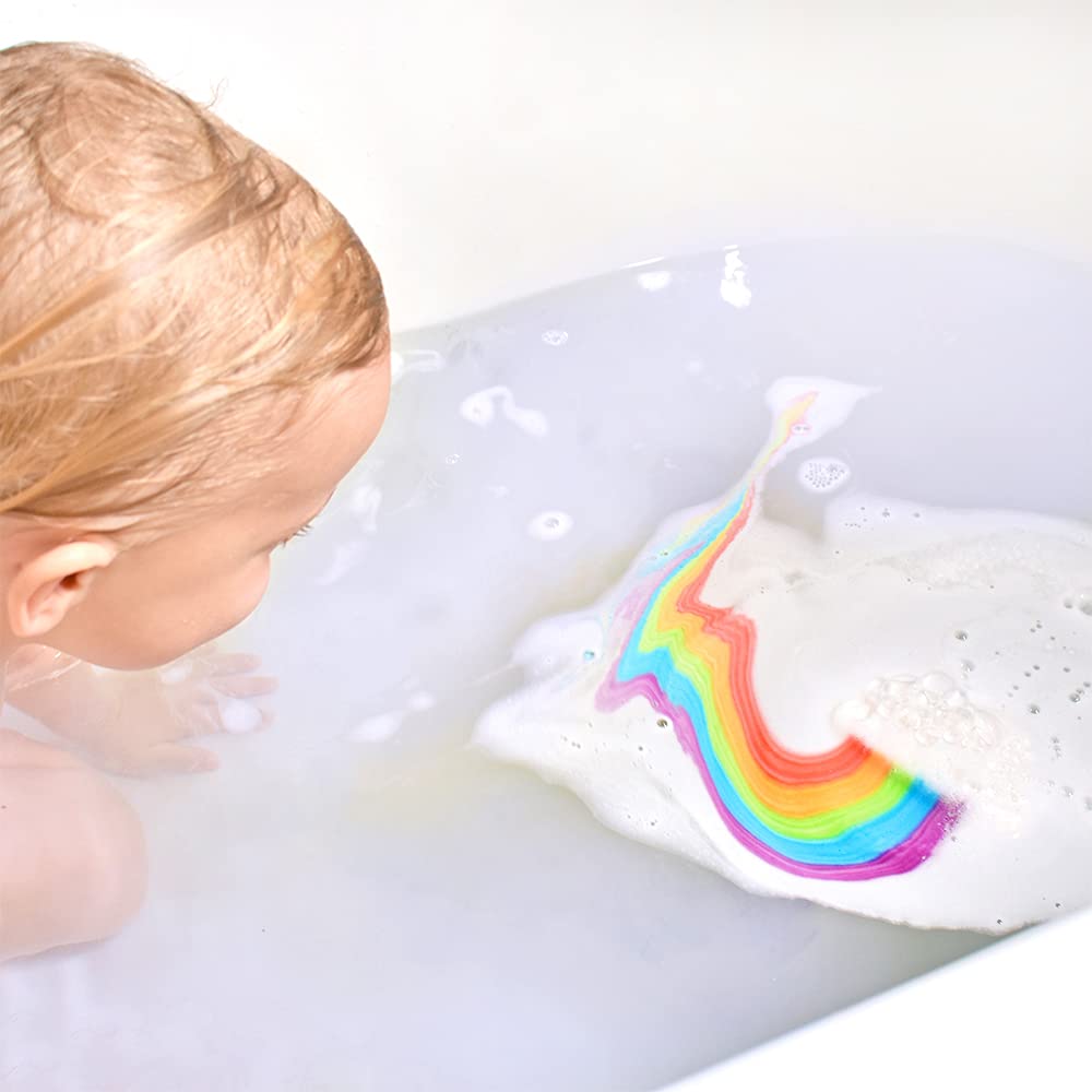 3 x Large Cloud Rainbow Bath Bombs from Zimpli Kids, Special Effect Handmade Baff Bombz Gift Set for Children, Non-Irritating and Non-Toxic