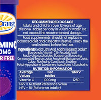 Haliborange Vitamin C Effervescent 1000mg Blackurrant Flavoured Sugar Free Tablets - 20 Tablets