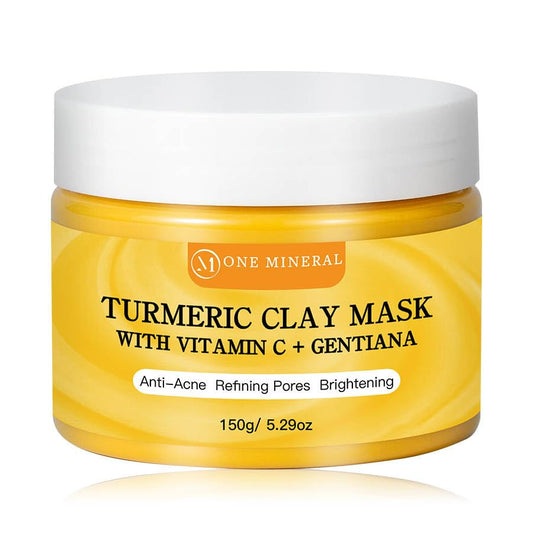 One Mineral Tumeric clay Mask With Vitamin C and Gentiana, Face Mask, Improves skin tone, Dark Spots and Smooth Skin 150G