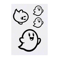 Azeeda 4 x 'Cute Halloween Ghost' Temporary Tattoos - Water Resistant, Skin-Safe, Non-Toxic Transfers, Mixed Sizes (TO00075784)
