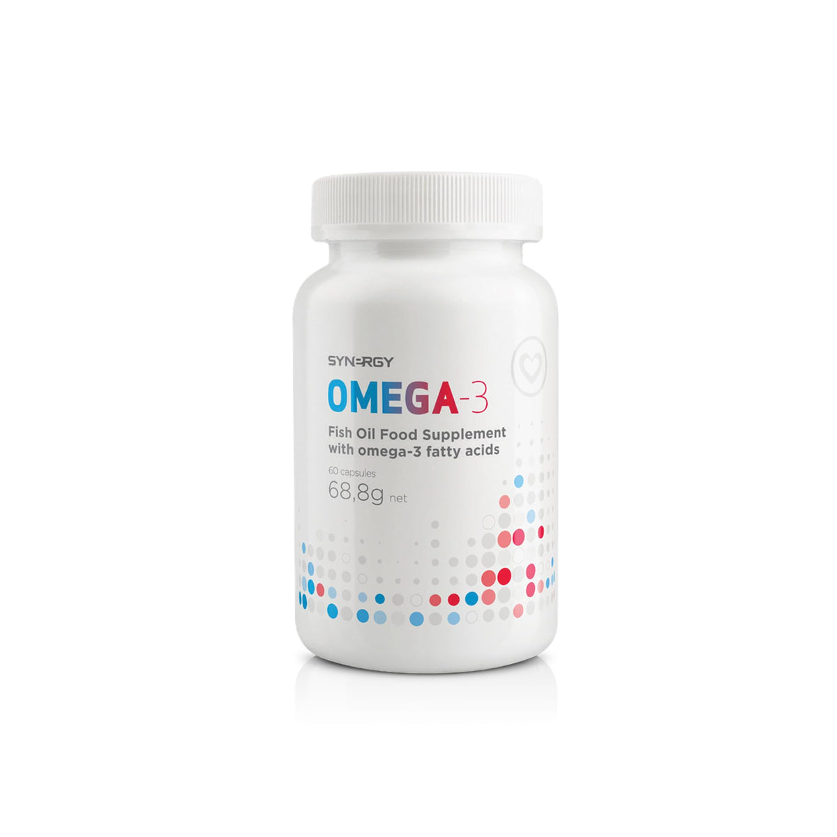 Synergy Worldwide Omega-3 60 Capsules | High Potency Fish Oil Supplement for Heart, Brain & Eye Health | 1000mg Fish Oil | Supports Normal Brain Function, Heart Health & Vision | 68,8 g