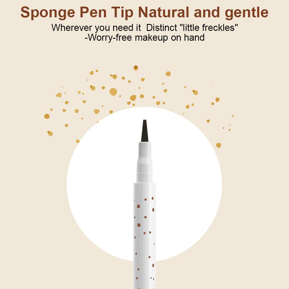 LOPHE Natural Freckle Pen for Face, Ultra-Fine Tip Realistic Freckles Makeup, Waterproof & Long-Lasting, Easy to Use & Remove, Coffee Brown (Slim Barrel), 1 Pc
