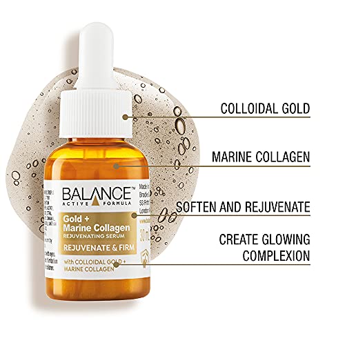Balance Active Formula The Golden Hour Set (Gold + Marine Collagen Serum, Under Eye Masks & eye serum) - Soften fine lines & wrinkles. Create a radiant glow.
