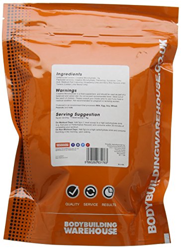 Pure Creatine Monohydrate Powder - Unflavoured 500g - for Strength, Performance & Recovery - Bodybuilding Warehouse