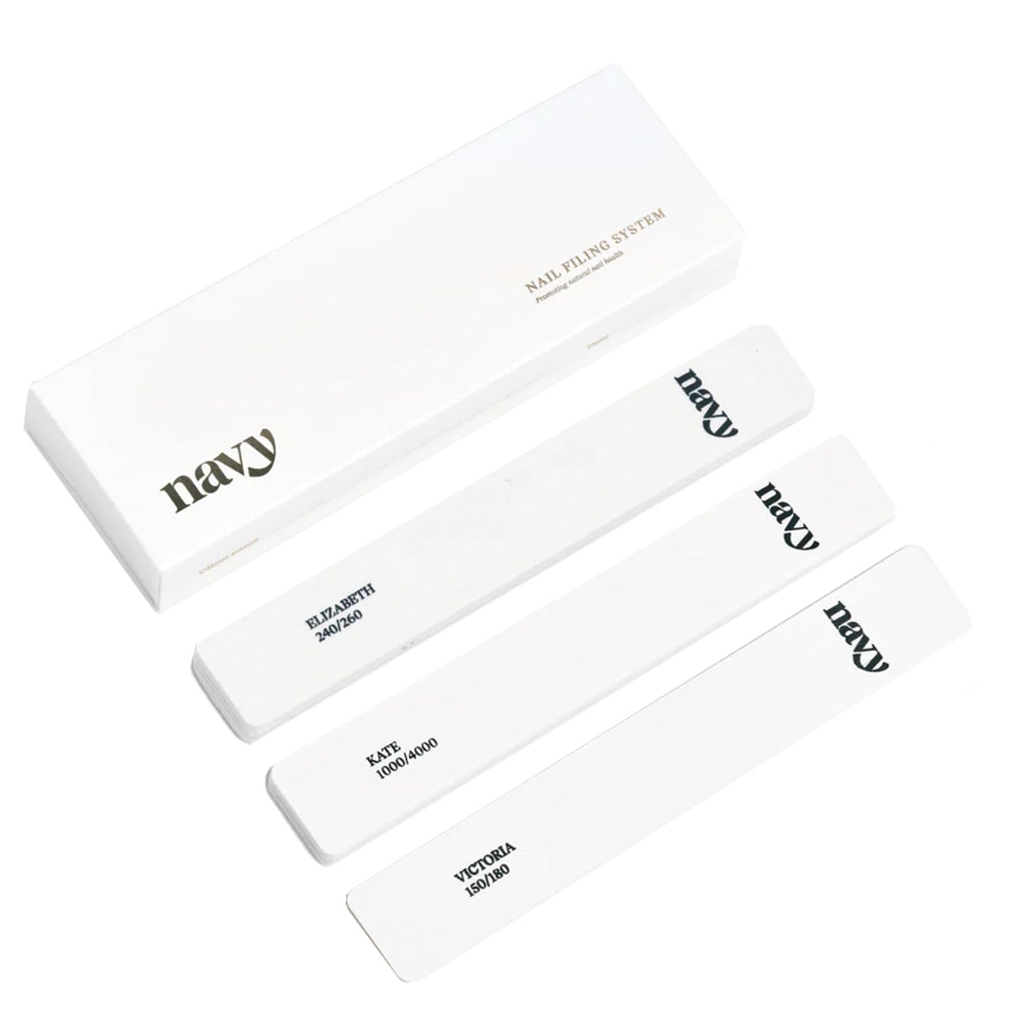 Navy Nail File Trio Pack x1-3X Files Per Box - Store, Protect and Perfect