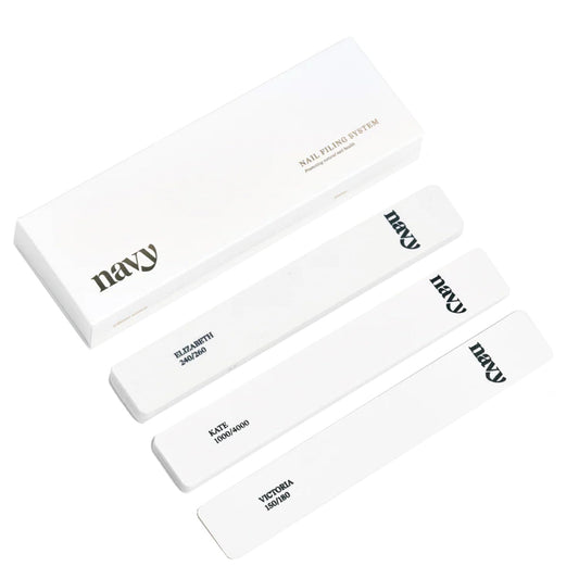 Navy Nail File Trio Pack x1-3X Files Per Box - Store, Protect and Perfect