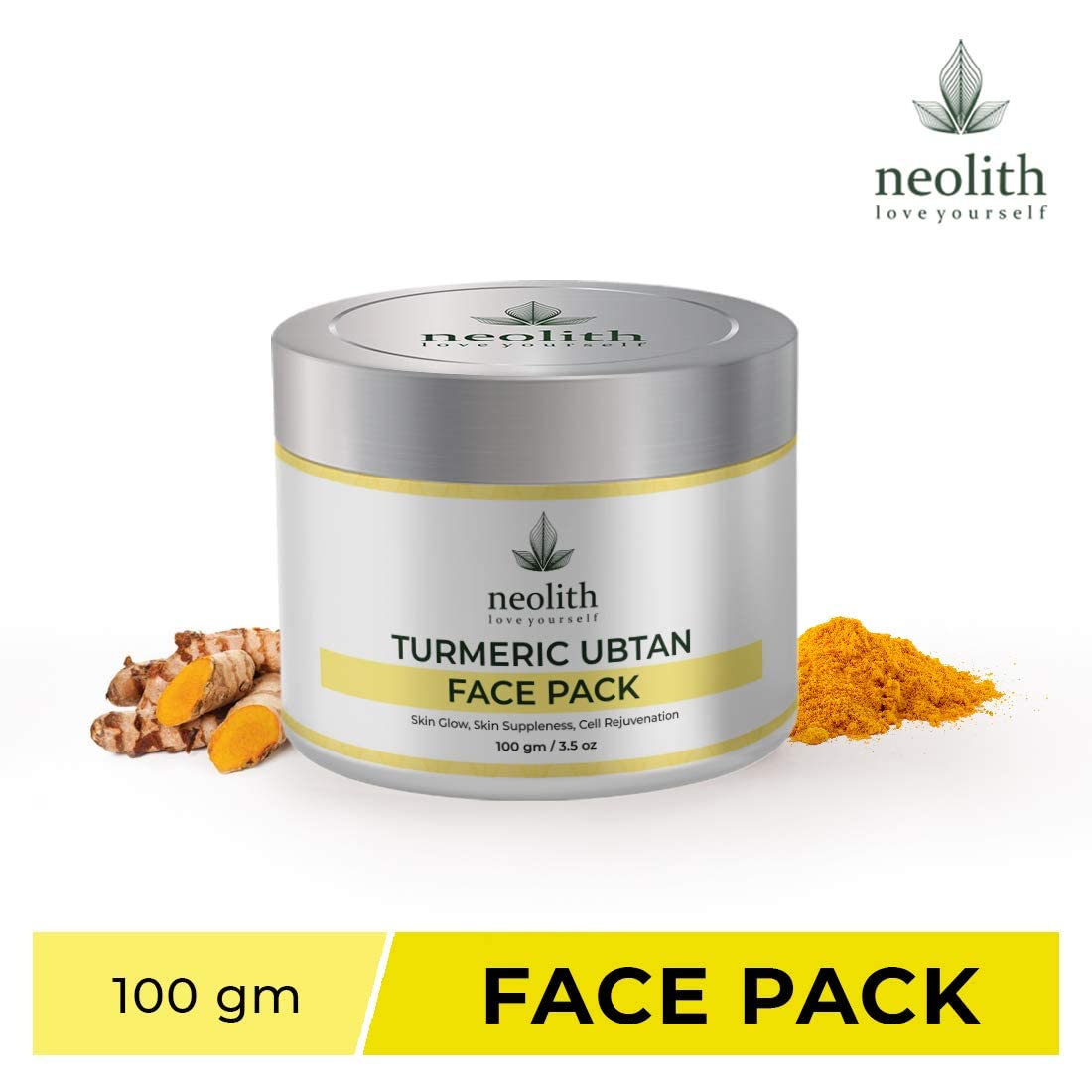 Neolith Turmeric Ubtan Clay Face Mask for Skin Brightening, Glowing Skin, Tan Removal, Oil Control, Black head removal, Anti Acne & Fairness, 100gm