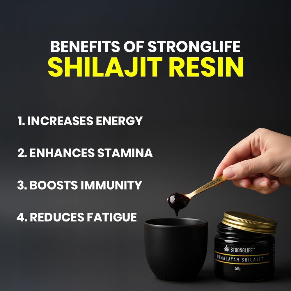 Stronglife Shilajit Resin – Pure Himalayan Shilajit Gold with High Fulvic Acid | 50g Jar of Authentic Natural Mineral Resin for Energy, Vitality & Performance | Premium Shilajit Supplement UK