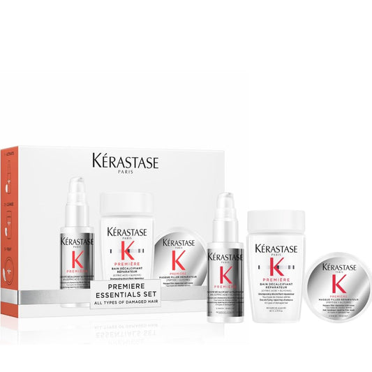 KÉRASTASE Kérastase Première Discovery Gift Set - Bonding Pre-Shampoo Treatment, Bonding Advanced Repairing Shampoo & Deep Nutrition Mask, Pure Citric Acid, Damaged Hair, Travel Size