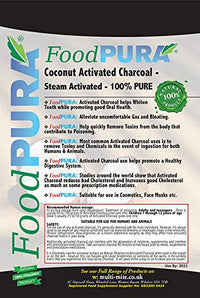 FoodPURA Food PURA® 500G Pure 100% Coconut Activated Charcoal Food Grade Powder - Teeth Whitening, Detox & Bloating