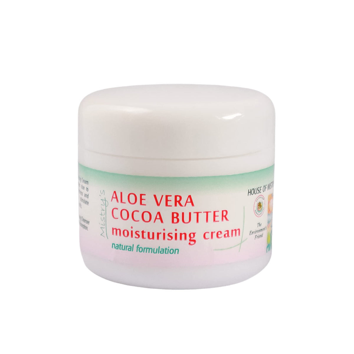 The House of Mistry Mistry's Aloe Vera Cocoa Butter Moisturising Cream 50g - Moisturising & Softening, Clear Skin Blemishes and Wrinkles - Additive Free, Vegan.