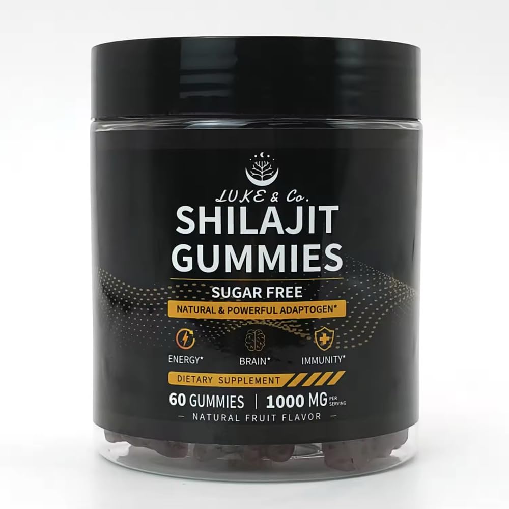 Luke & Co. Shilajit Gummies – Sugar-Free, 1000mg, Natural Fruit Flavor