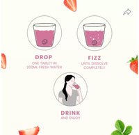 Glutathione 500mg & Vitamin C 500mg Strawberry Flavour Effervescent Tablets-Premium Skin Brightening, Antioxidant- 20 Tablets