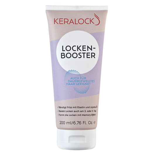 Keralock Curl And Perm Booster 200ml – Curl Enhancer with Elastin & Jojoba Oil, Anti-Frizz, Memory Effect for Long-Lasting Defined Curls, Suitable for Permed Hair