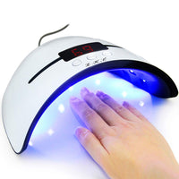 LKE LED UV Nail Lamps for Gel Nail Polish Nail Dryer Curing Lamp with 3 Timers Auto Sensor LED Digital Display USB Plug Carry Convenient
