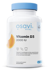 OSAVI Osavi Vitamin D3 2000 IU – 120 Softgels | Supports Immune Function | Bone Health | Muscle Function and Calcium Absorption | Contains Quali®–D | Derived from Natural Lanolin and MCT Oil from Coconut