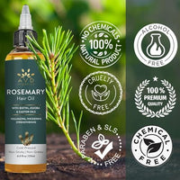 AVD ORGANICS AVD Organics Rosemary Hair Oil with Biotin – Strengthening, Nourishing, and Volumizing | Infused with Jojoba & Castor Oil | Non-GMO, 120ml