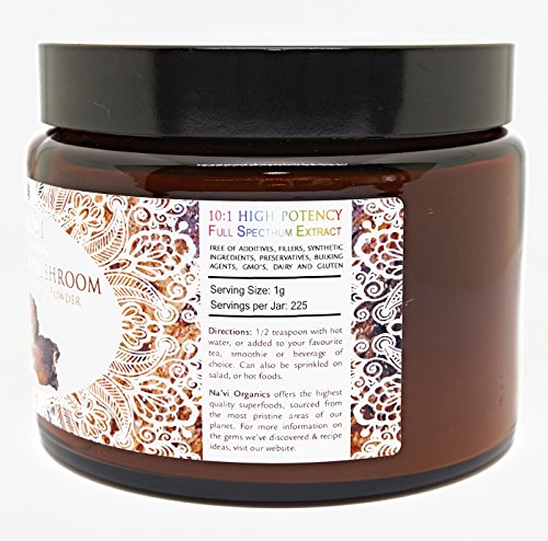 Na'vi Organics Wild Harvested Chaga Mushroom (Dual Extraction) Extract Powder (225 g)