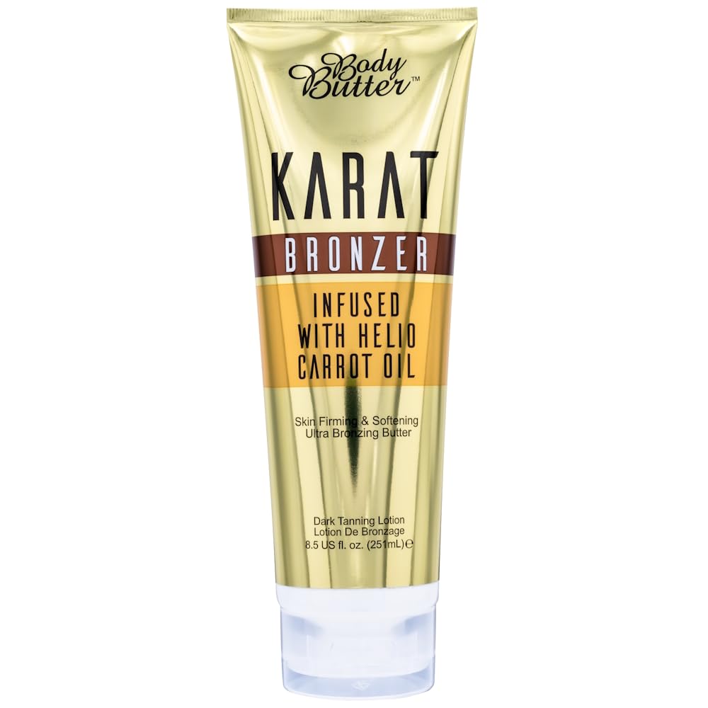 BODY BUTTER Ultra Bronzing Butter Lotion, 251ml - Karat Bronzer Tanning, Tingle-free, Infused with Helio Carrot Oil, Exotic Coconut Fragrance, Firming, Hydrating, Softening for All Skin Tones