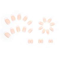 HERBINSOLS Almond False Nails - French Tip Press on Nails - White Tips Press on Nails Short - 12 Sizes Removable Glue on Nails Full Cover Stick on Nails for Women DIY Manicure