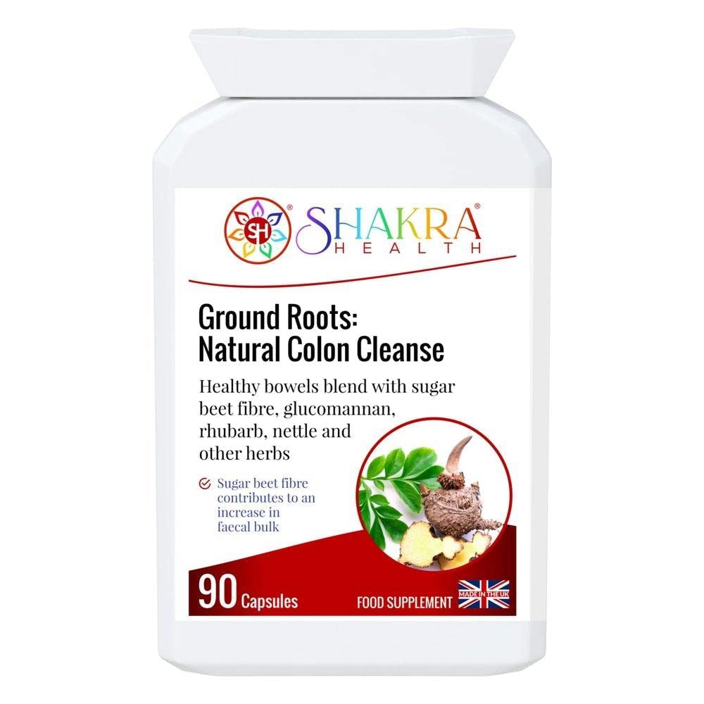SH SHAKRA HEALTH Ground Roots: Natural Colon Cleanse. Strong Colonic Flush Herbal Blend for Deep Bowel, Gut Health, Intestinal Congestion, Constipation & Support | Shakra Health
