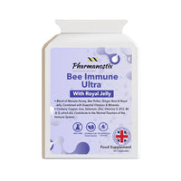 Pharmanostix Ultra Bee Immune 60 Capsules Packed with Bee Pollen, Royal Jelly, Manuka Honey, Essential Vitamins and Minerals, Vitamin C, D & E, Zinc - Ginger Root & Elderberry - UK Manufactured
