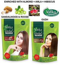 Vatika Natural Herbal Henna Intensive Natural Hair Colour Tint Conditioning Powder with Oud sandalwood & Rose 200g (Sandalwood & Rose)