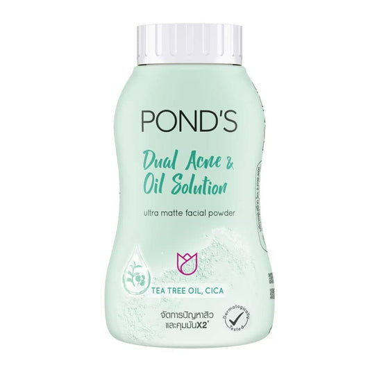 POND'S Dual Acne & Oil Control Ultra Matte Face Powder, Tea Tree Oil and CICA, 50 g