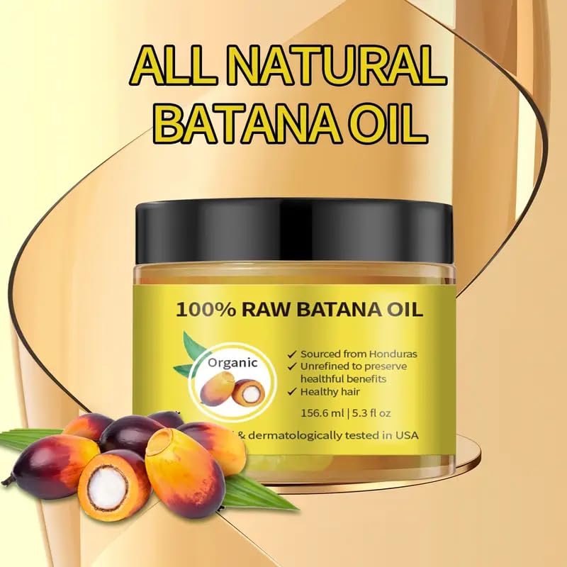 Lustrabelle Batana Oil for Hair Growth - For Scalp And Hair Care, Palm Oil Enriched, Plant Extracts, Scalp And Hair Care Product, Repairs Damaged Hair, Prevents Loss & Enhances Thickness - 156.6ml/5.3 fl oz