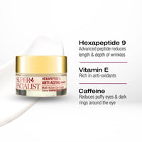 Super Facialist Hexapeptide 9 Anti-Ageing Advanced Multi Action Eye Cream - Anti Ageing Face Cream to Target Dark Circles & Fine Lines with Caffeine, Vegan Friendly, 15 ml