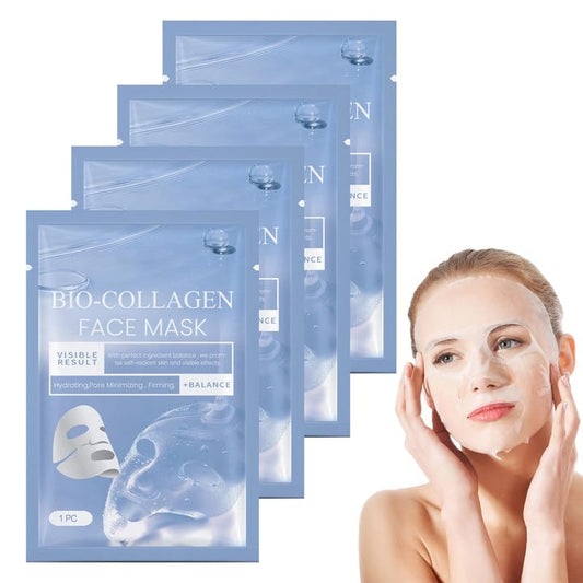 Katslyn Collagen Face Mask,Bio Collagen Face Mask Overnight,Bio-Collagen Real Deep Mask,Collagen Sleeping Mask For Face,Beauty Sheet Mask Deep Hydrating Firming 4PCS