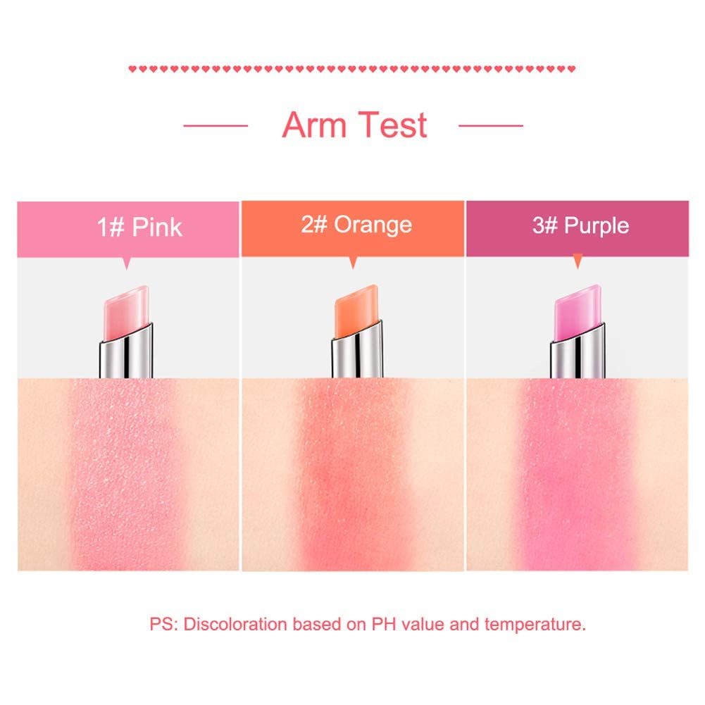 Pack of 3 Crystal Jelly Lipstick, BEEXY Long Lasting Nutritious Lip Balm Lips Moisturizer Magic Temperature Color Change Lipstick