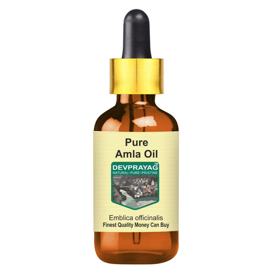 DEVPRAYAG Devprayag Pure Amla Oil (Emblica officinalis) with Glass Dropper Natural Therapeutic Grade 100ml (3.38 oz)