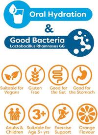 DiaCare Oral Rehydration for Children and Adults | Electrolytes and Probiotic | Orange Flavour | 6 Sachets