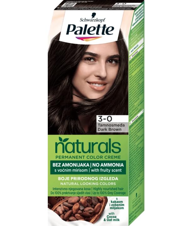 Schwarzkopf Palette Permanent Natural Colors Creme 800 Dark Brown, 110 ml, (PACK OF 3)