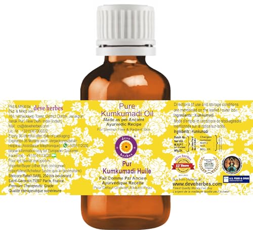 Deve Herbes Pure Kumkumadi Oil Natural Therapeutic Grade30ml (1 oz)
