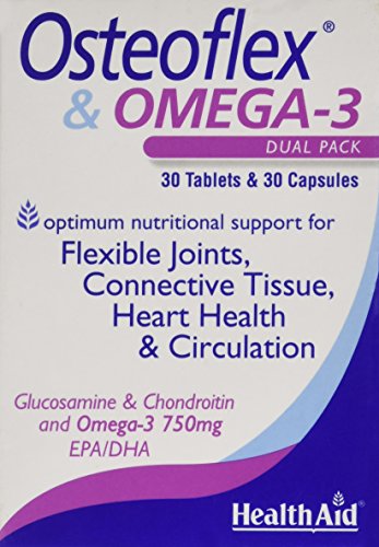 HealthAid Osteoflex & Omega-3 - Glucosamine, Chondroitin & Omega 3 Joint Support Supplement - for Flexibility & Mobility - 30 Tablets & 30 Capsules - Dual Pack