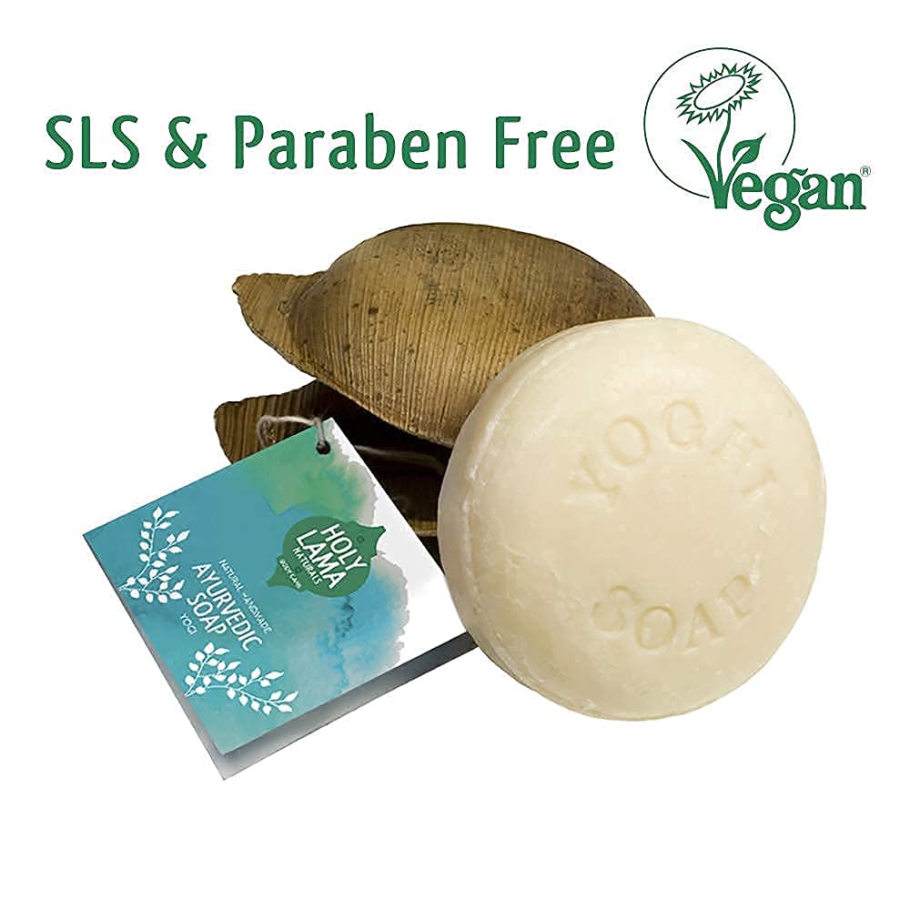 Holy Lama Naturals Holy Lama Natural Handmade Ayurvedic Neem & Tulsi Vegan Soap for Hand & Body - Yogi (100 gram bar)