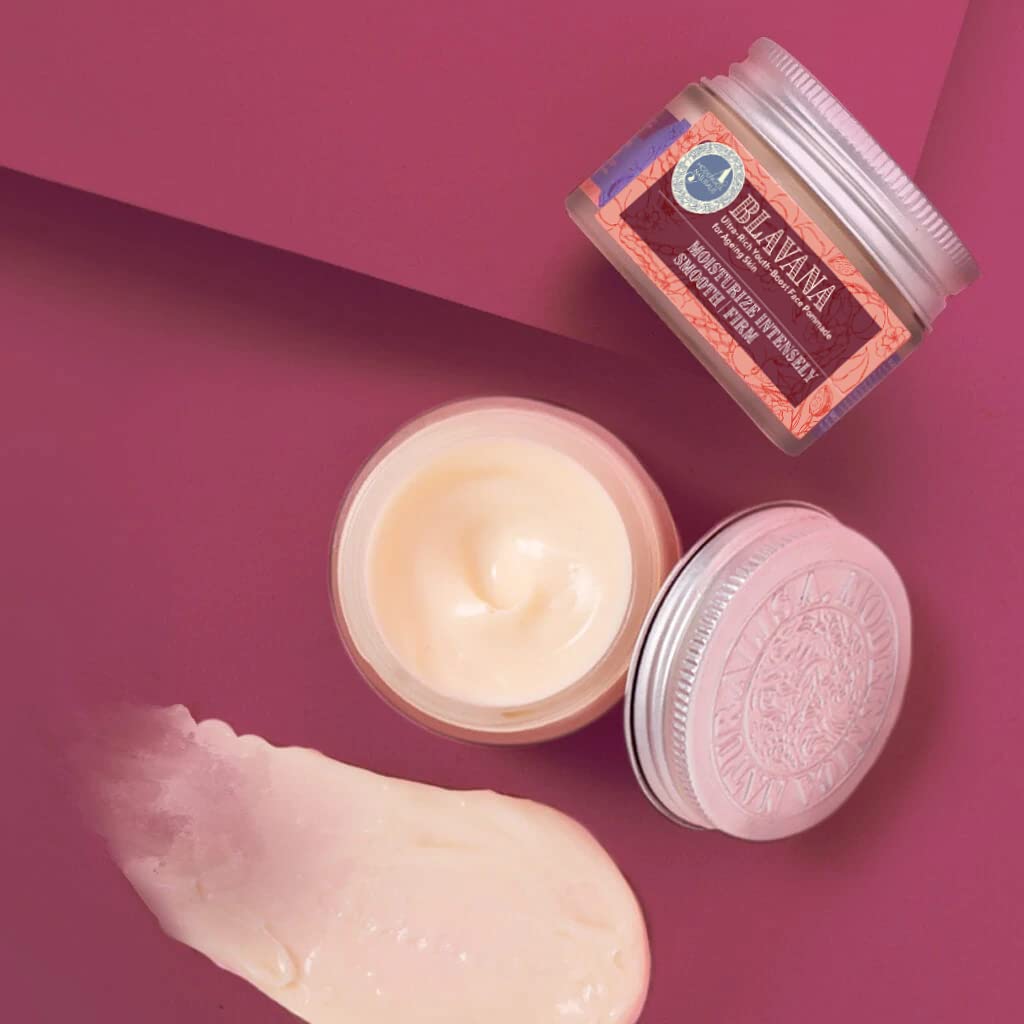 A MODERNICA NATURALIS Blavana Ultra-Rich Youth-Boost Face Pommade for Ageing Skin - Daily Moisturiser for Face - Best Skin Firming Face Cream with Black Gram, Manjistha, Apricot, Aloe Vera - 50gm