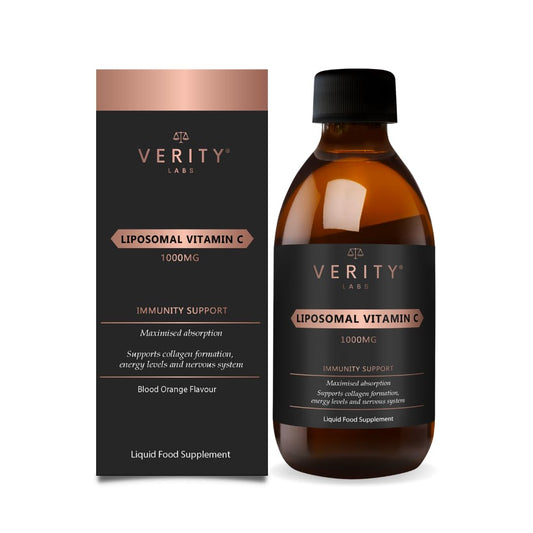 Verity Labs Premium Liposomal Vitamin C Liquid 1000mg | Maximum Absorption - High Bioavailability | No Additives or Fillers | Blood Orange Flavour | Immunity Support