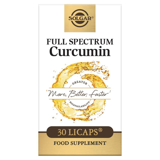 Solgar Full Spectrum Curcumin Softgels - Pack of 30 - Liquid Extract of Turmeric - Supports Brain, Joint, & Immune System Health - Gluten Free, Gold