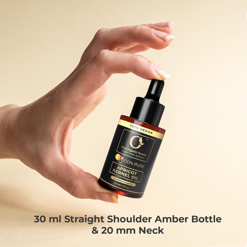 The Organic Forest – VEGAN . PURE . NATURAL USDA Organic Apricot Kernel Oil - Cold-Pressed, Natural for Skin & Hair - Ideal Massage & Scalp Moisturizer - Pure Apricot Seed Oil, 1 fl. Oz