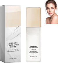 OXGPAL Skye Color Changing Magic Foundation, Colour Changing Foundation, All Day Flawless Warm Skin Tone BB Cream Makeup Base Concealer, Long Lasting Color Match for Face for All Skin SPF15