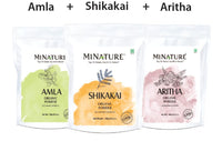 minature Combo Of Amla Powder Aritha & Shikakahi (Pack Of 3) | For Natural Beautiful Hair | Hair Pack for Hair, Conditioning, Smooth, and Shinny, and all types of Hair | 100 Each (100g*3)