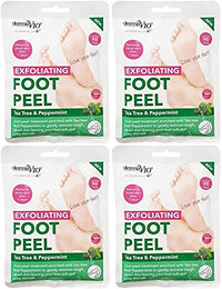 Derma V10 Exfoliating Foot Peel Tea Tree & Peppermint Removes Dead Skin After 7 Days 4 Treatments
