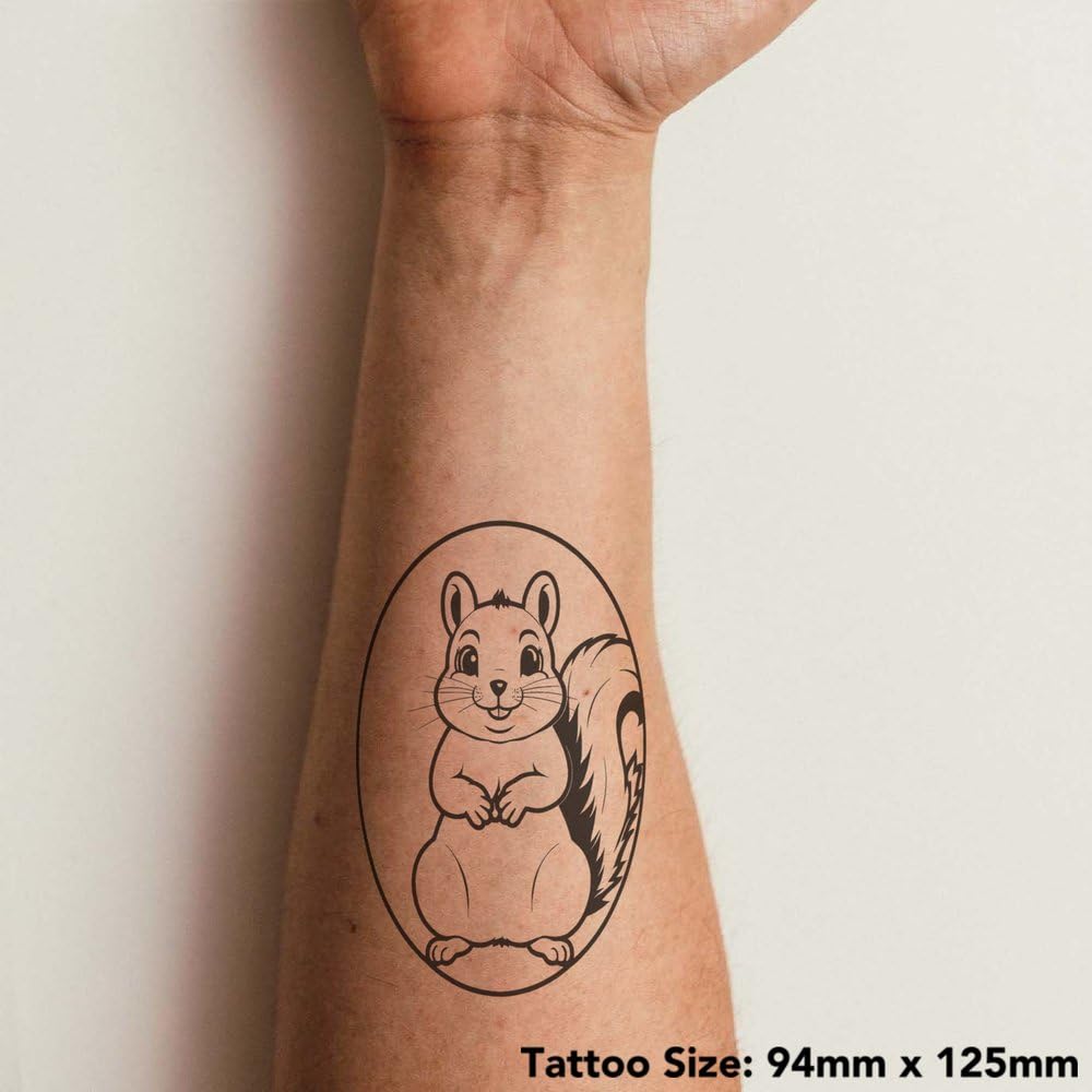Azeeda 'Jolly Squirrel' Temporary Tattoo - Water Resistant, Skin-Safe, Non-Toxic Transfer (TO00078279)