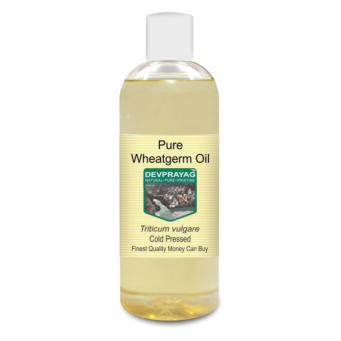 DEVPRAYAG Devprayag Pure Wheatgerm Oil (Triticum vulgare) Natural Therapeutic Grade Cold Pressed 200ml (6.76 oz)
