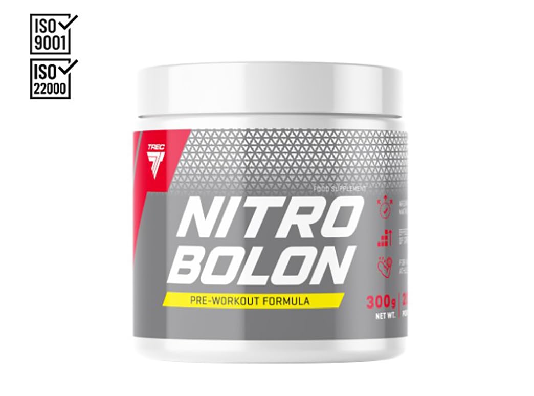 Trec Nutrition TREC Nutrition NitroBolon - Advanced Pre-Workout Creatine Stack with Citrulline, Arginine, and More - Tropical Flavour - 300g Powder
